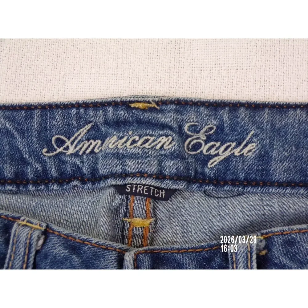 American Eagle VINTAGE FLARE Jeans Size 2 Reg Low Rise Y2K Distressed 2010 Retro - Picture 8 of 16